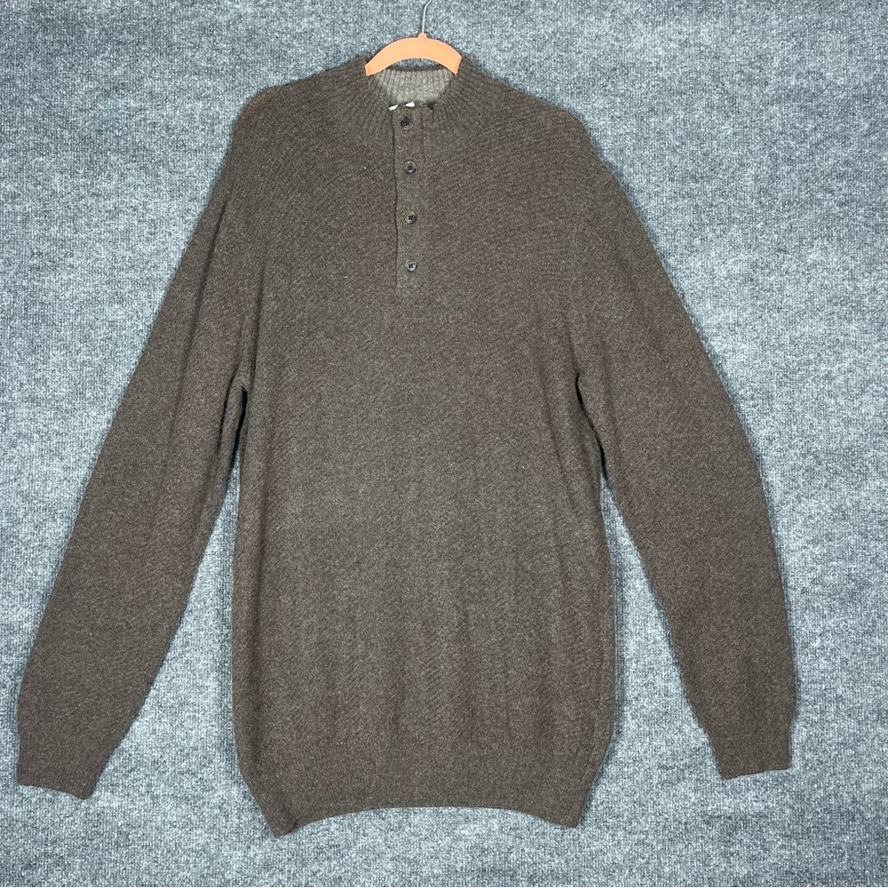 NWT Joseph Abboud Mens‎ 2XLT Mock Neck Henley Sweater Wool Blend Button Pullover